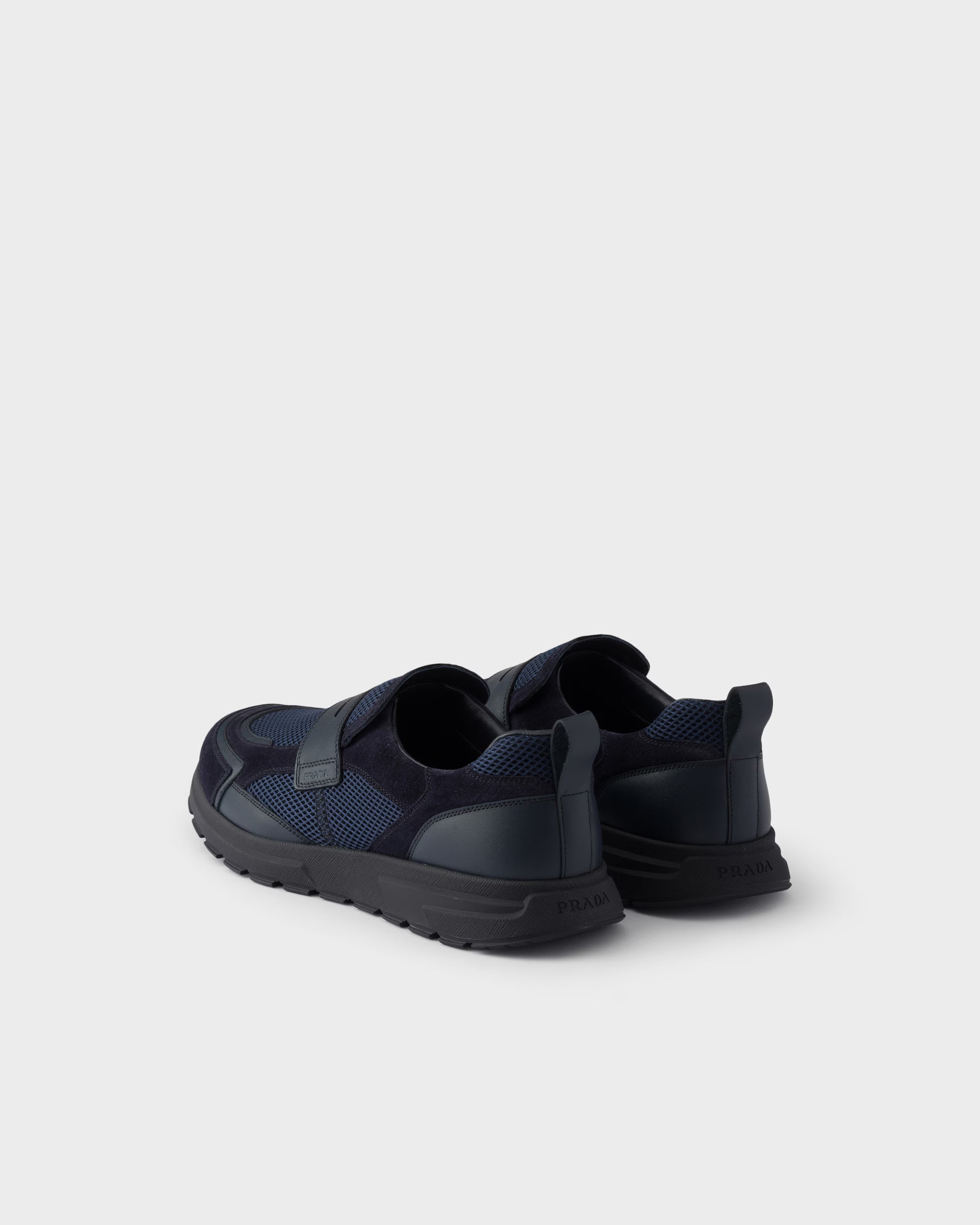 Prax mesh fabric and leather loafers