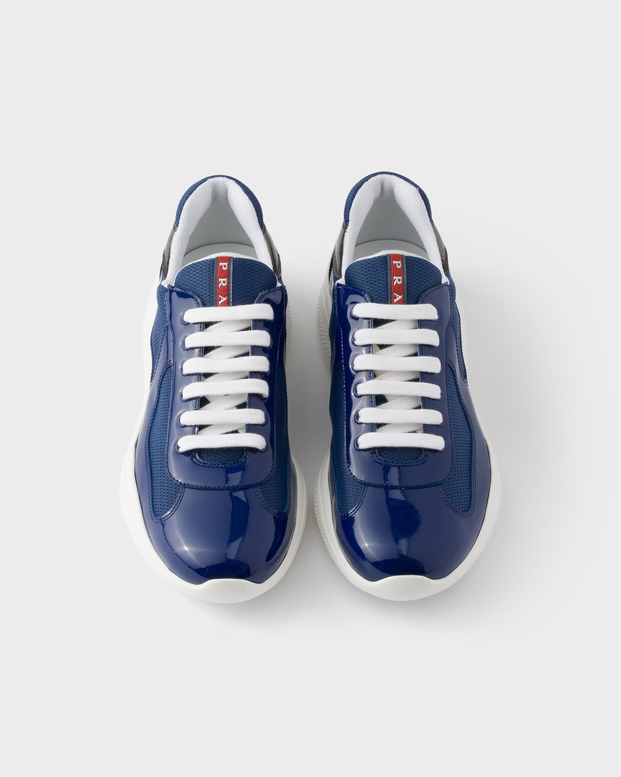 Patent leather and technical fabric Prada America's Cup sneakers
