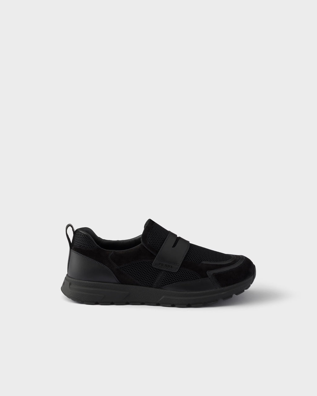 Prax mesh fabric and leather loafers