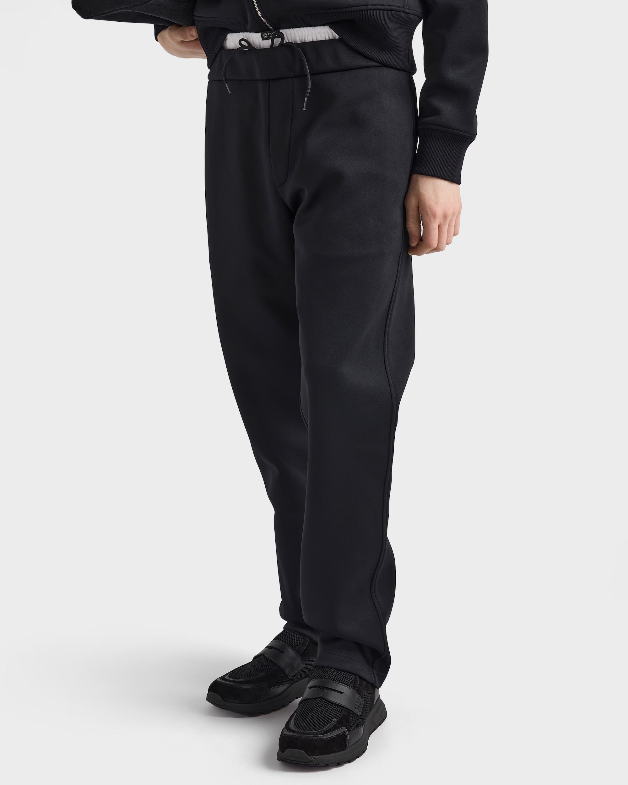 Prax mesh fabric and leather loafers