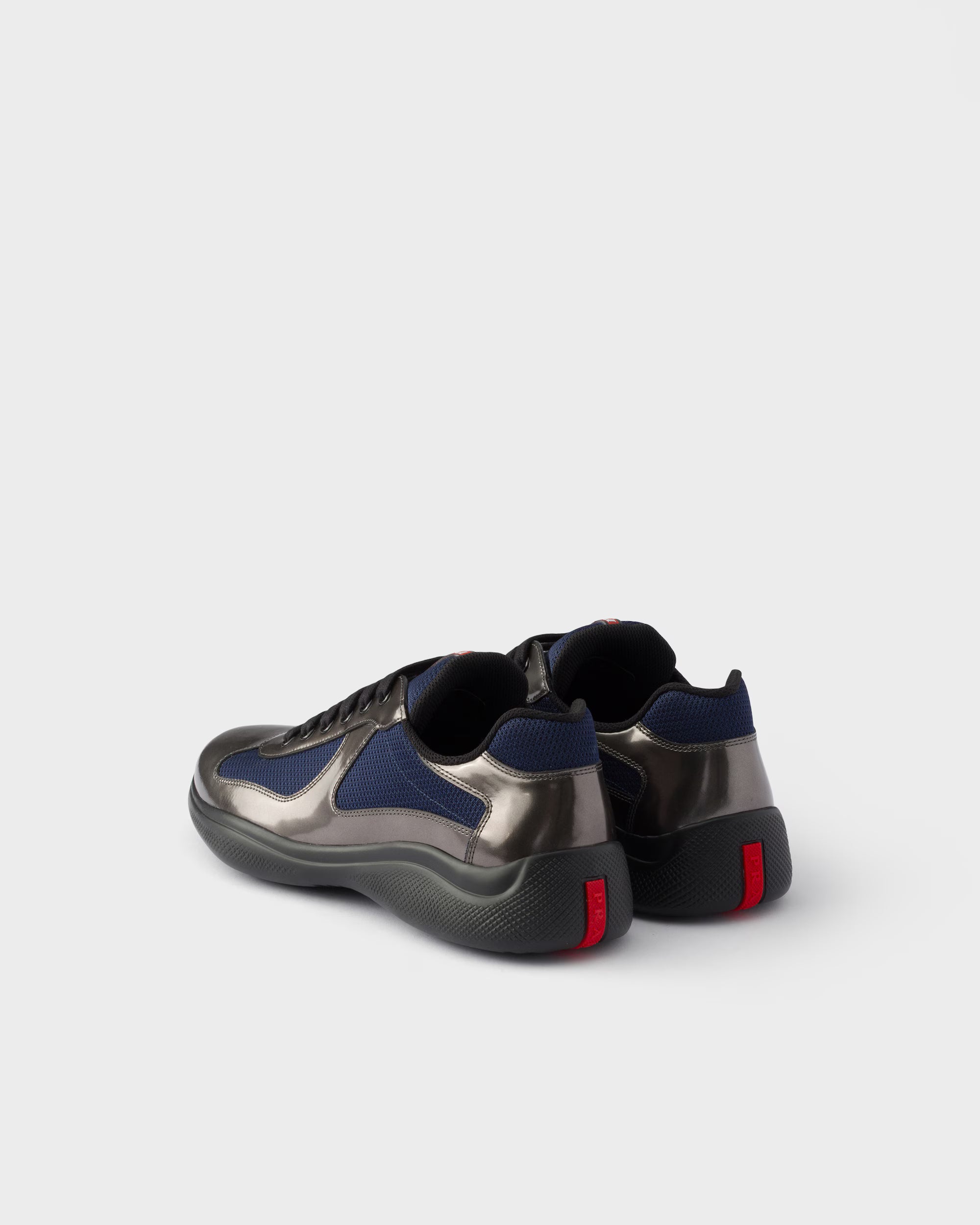 Prada America's Cup metallic leather and bike fabric sneakers