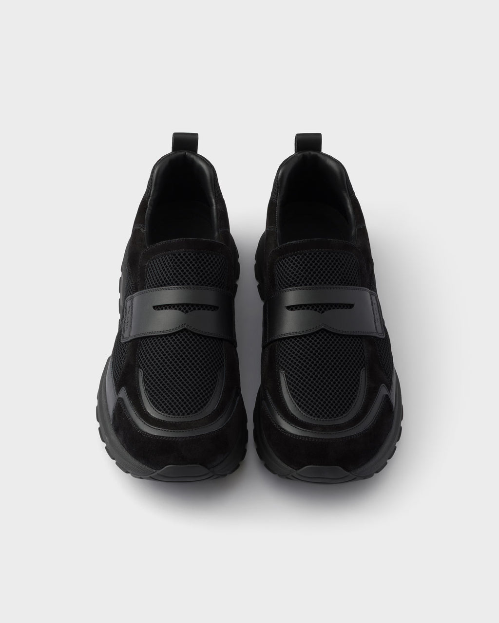 Prax mesh fabric and leather loafers