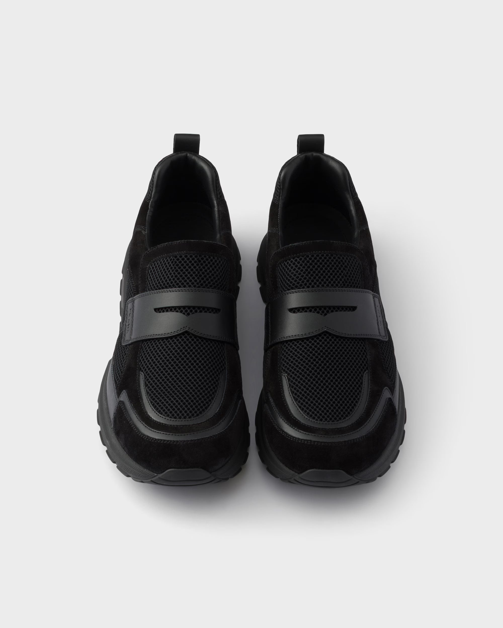 Prax mesh fabric and leather loafers