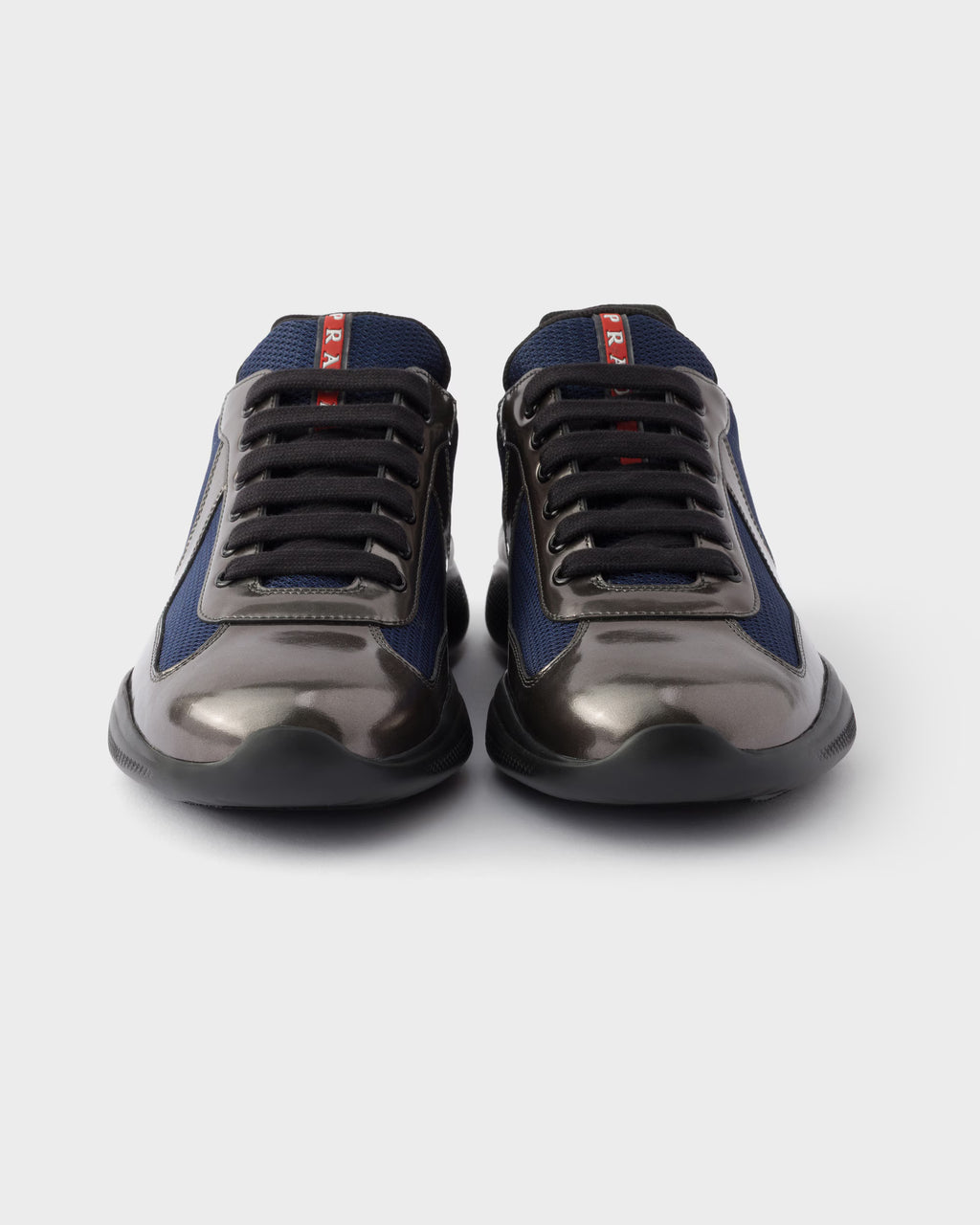 Prada America's Cup metallic leather and bike fabric sneakers