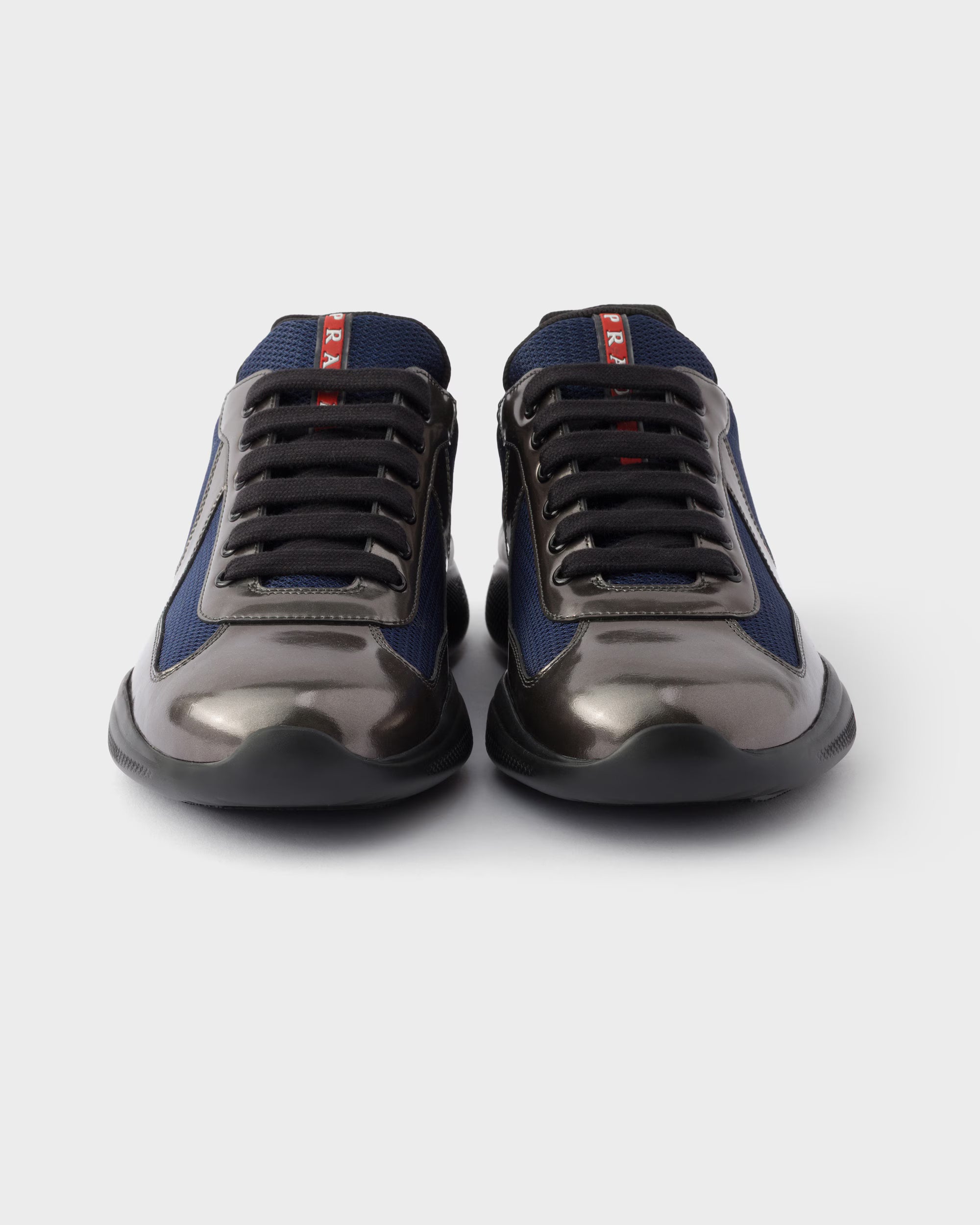 Prada America's Cup metallic leather and bike fabric sneakers