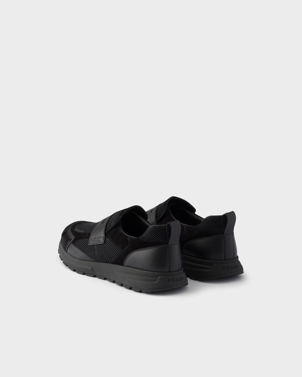 Prax mesh fabric and leather loafers
