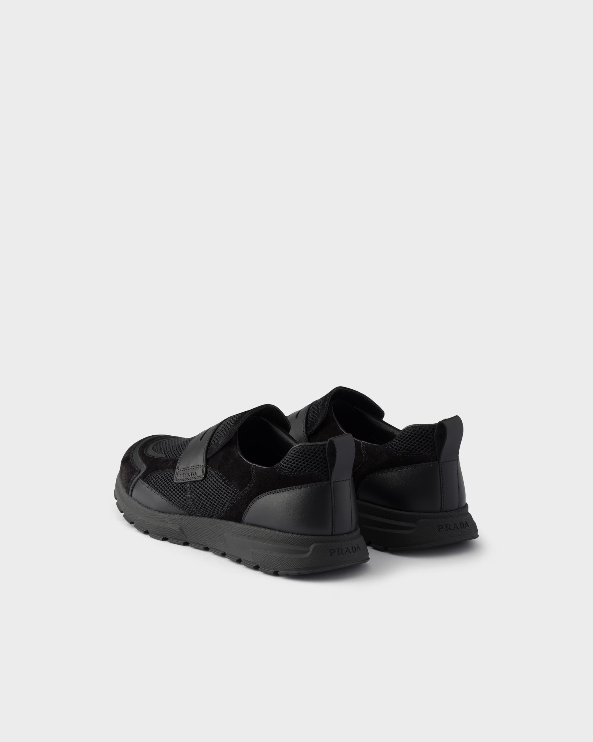 Prax mesh fabric and leather loafers