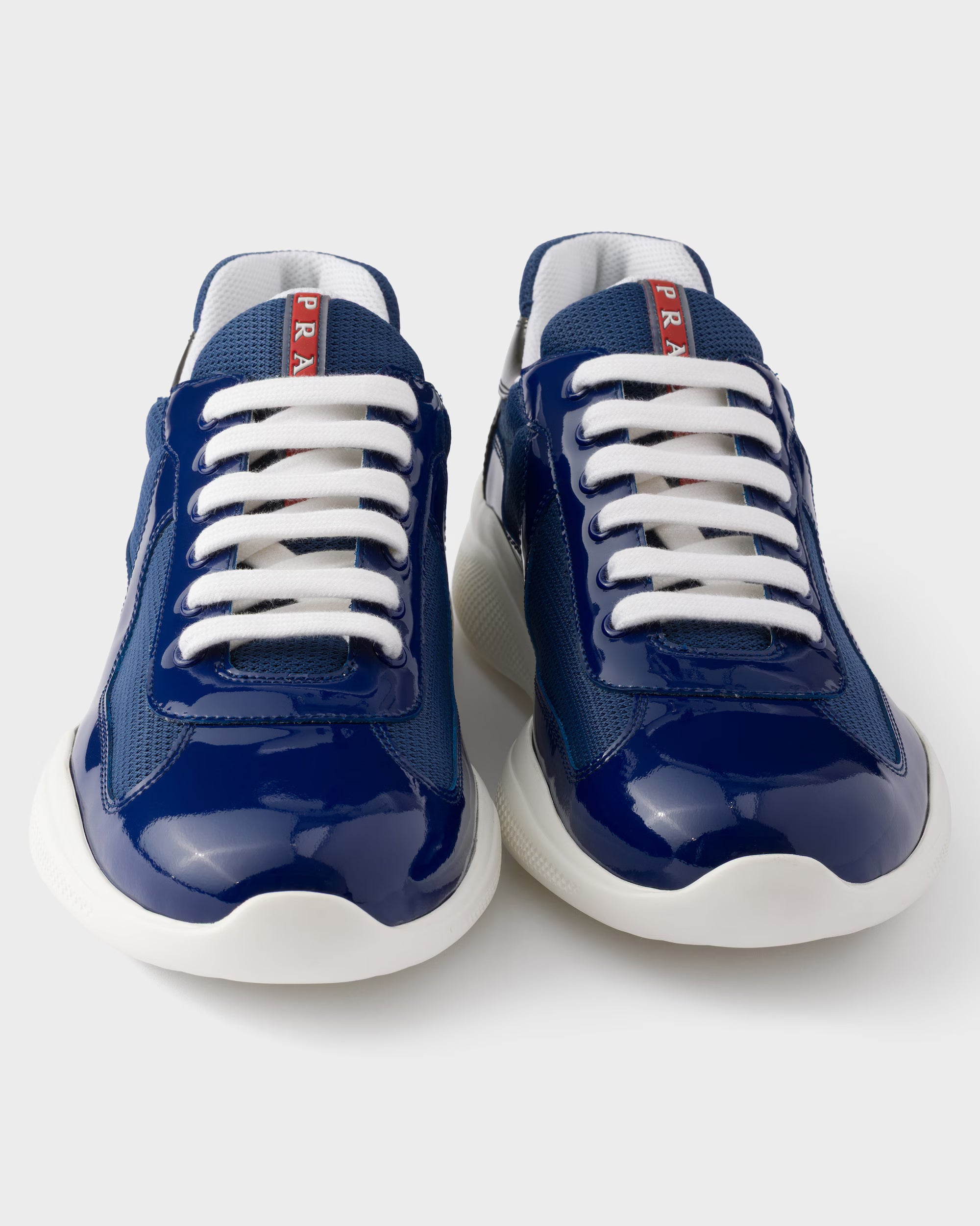 Patent leather and technical fabric Prada America's Cup sneakers