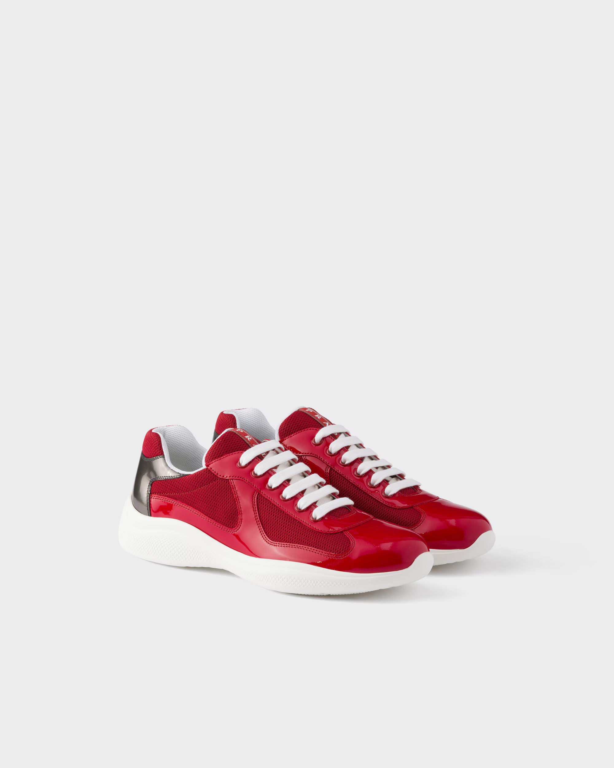 Patent leather and technical fabric Prada America's Cup sneakers