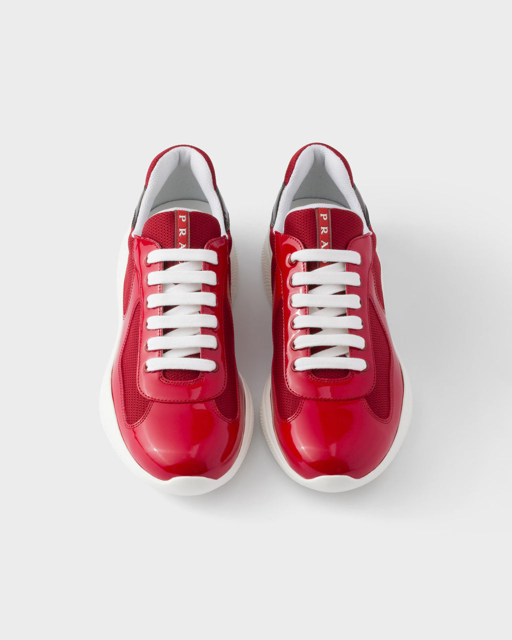 Patent leather and technical fabric Prada America's Cup sneakers