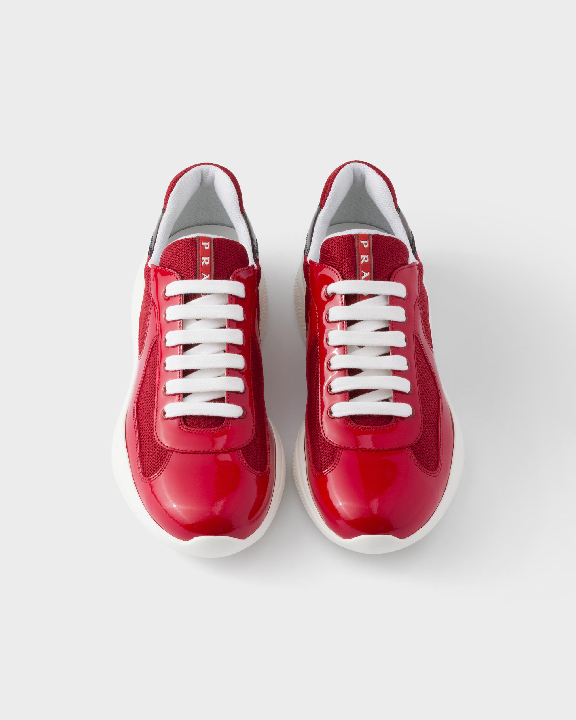 Patent leather and technical fabric Prada America's Cup sneakers