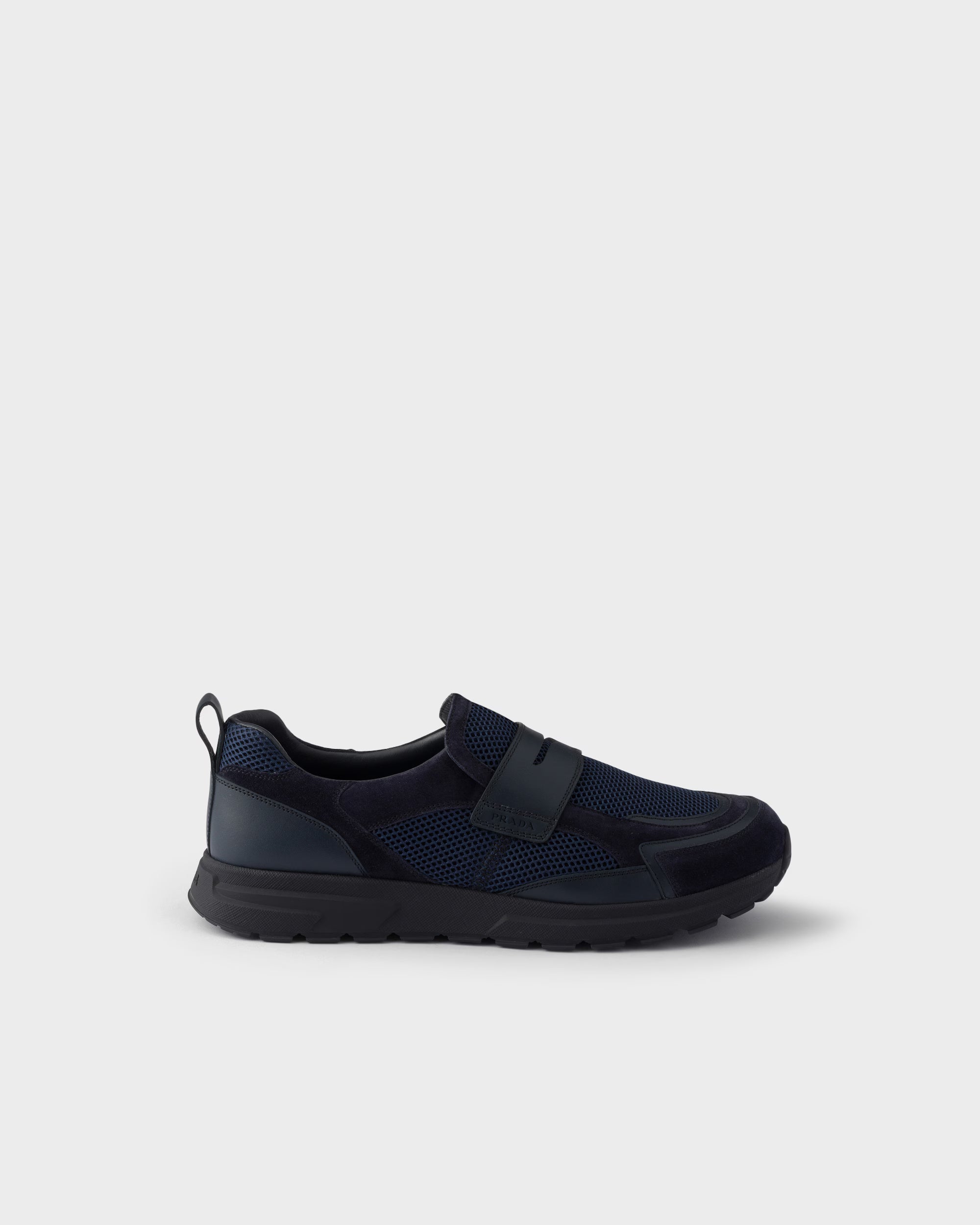 Prax mesh fabric and leather loafers
