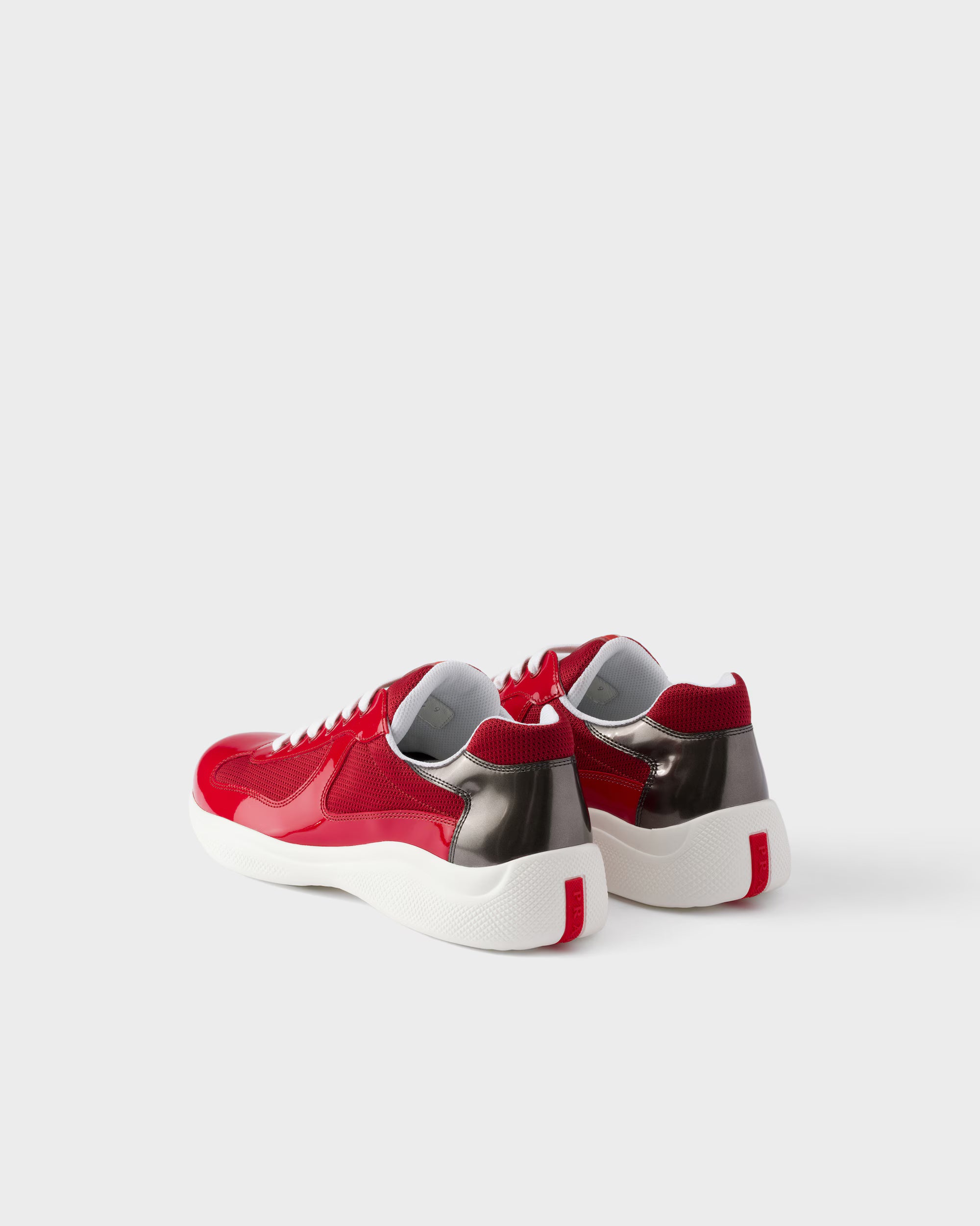 Patent leather and technical fabric Prada America's Cup sneakers