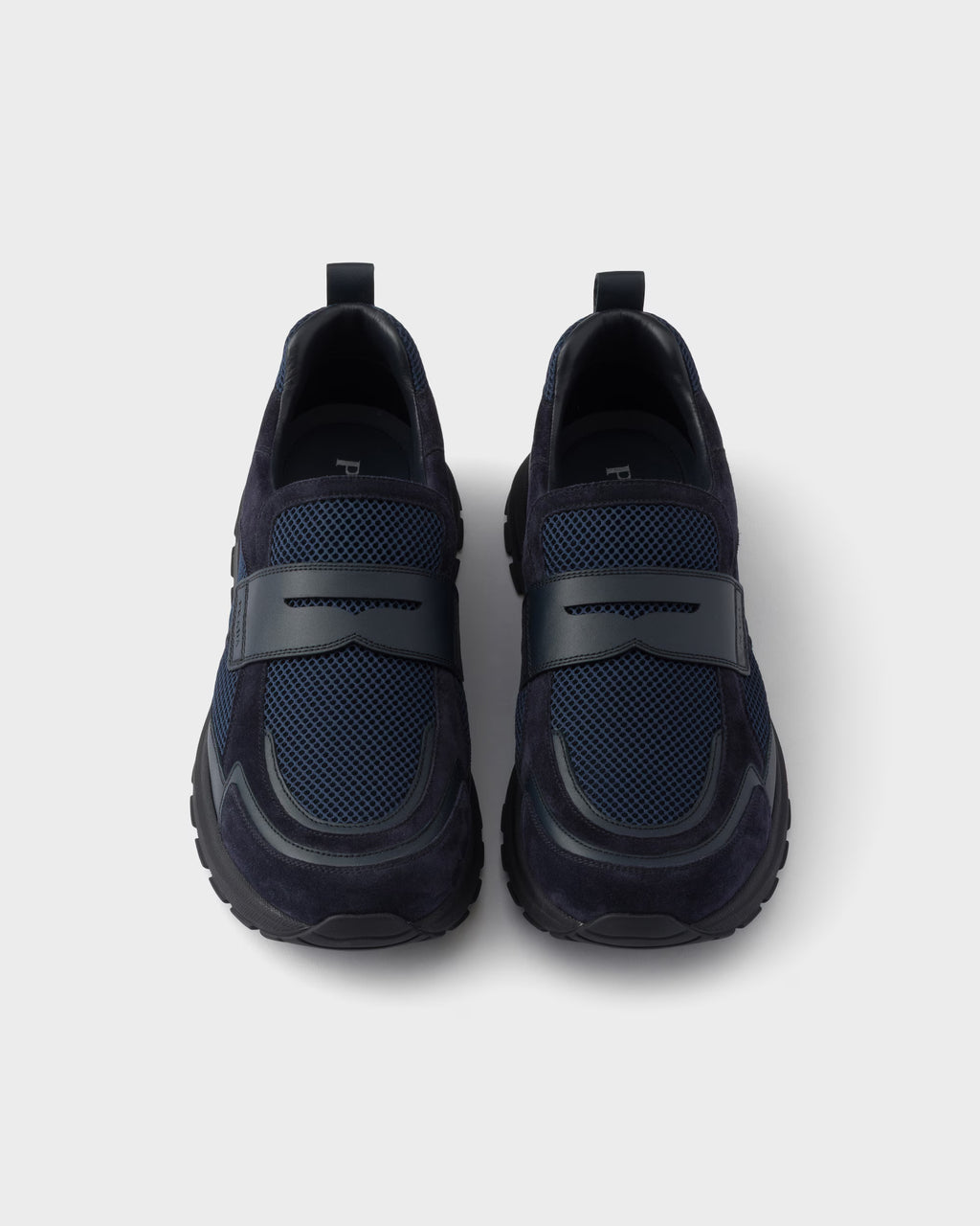 Prax mesh fabric and leather loafers