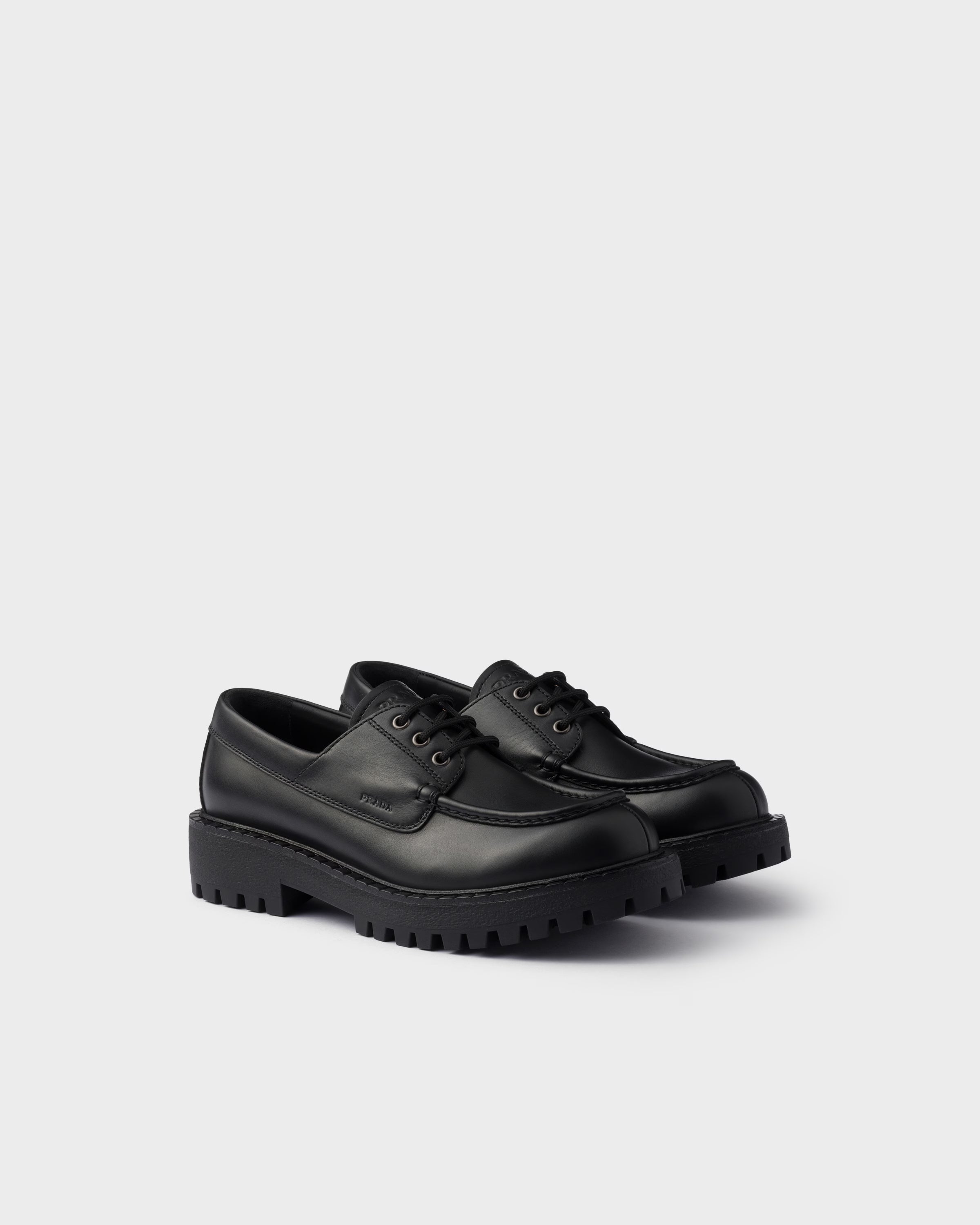 Laced leather loafers