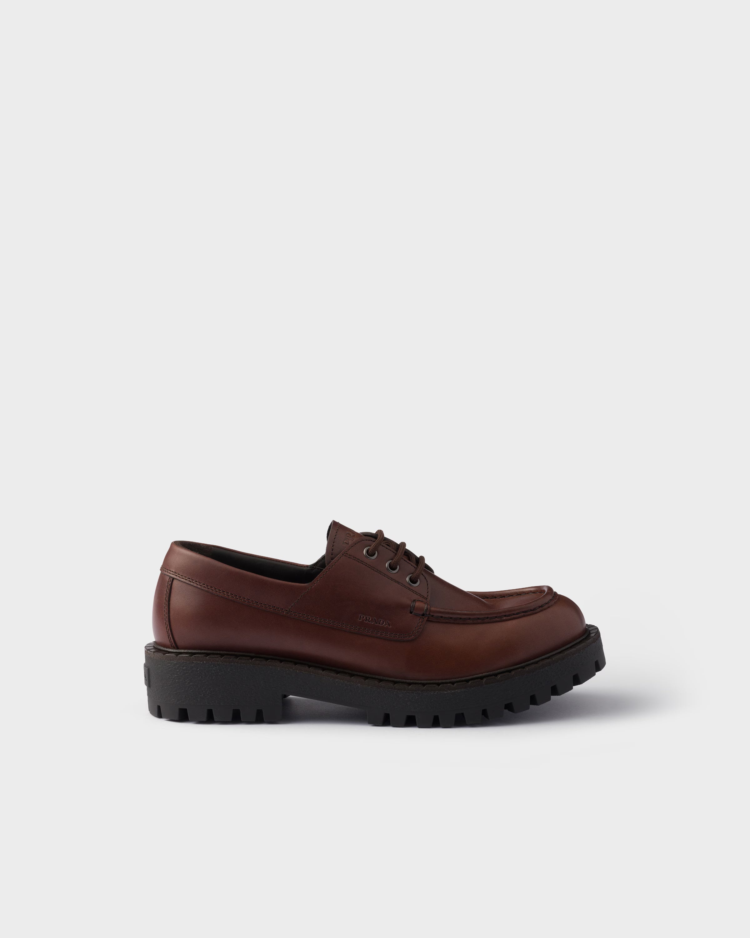 Laced leather loafers Ebony