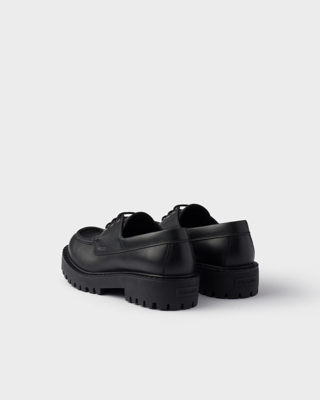 Laced leather loafers
