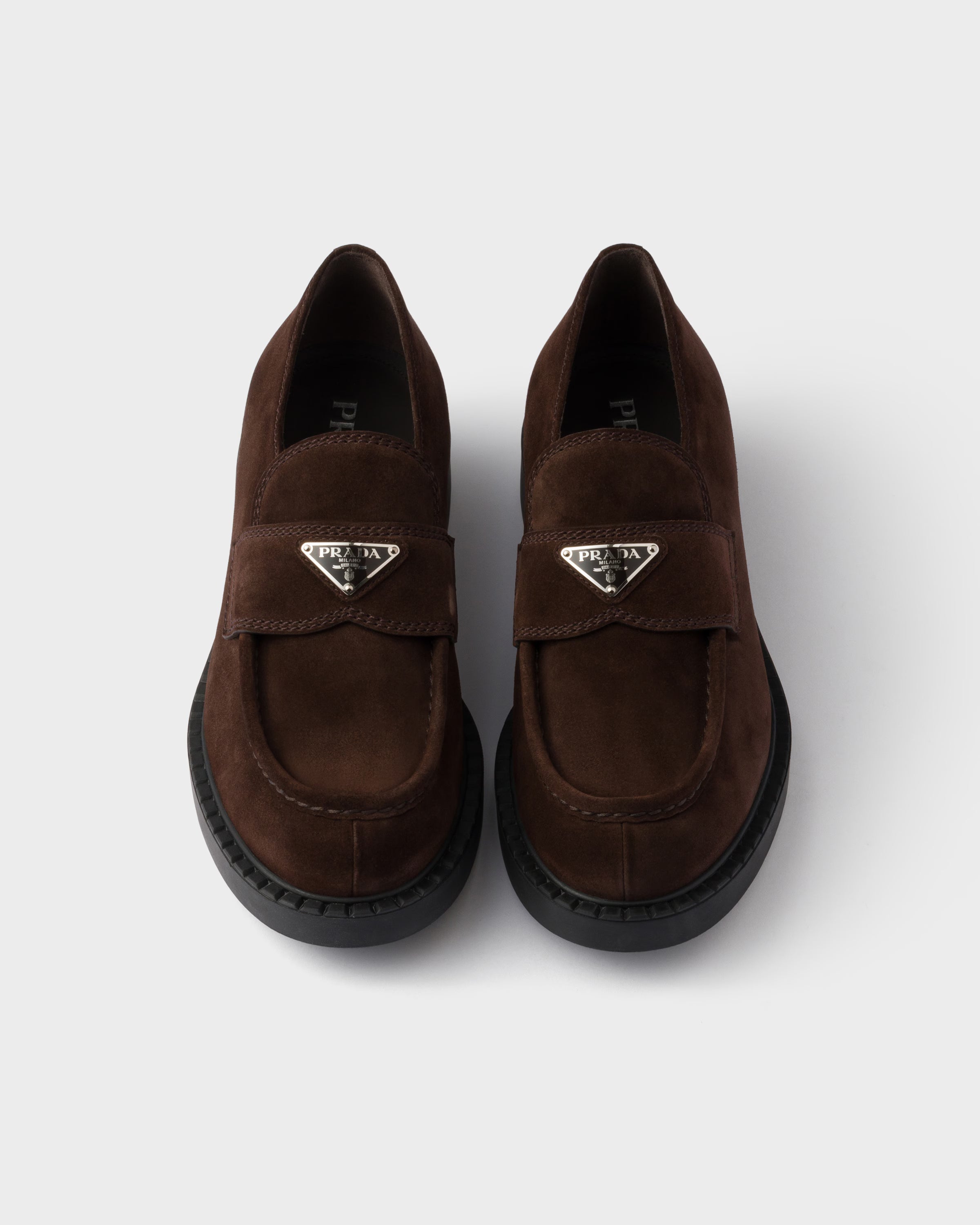 Chocolate suede loafers Dark Brown