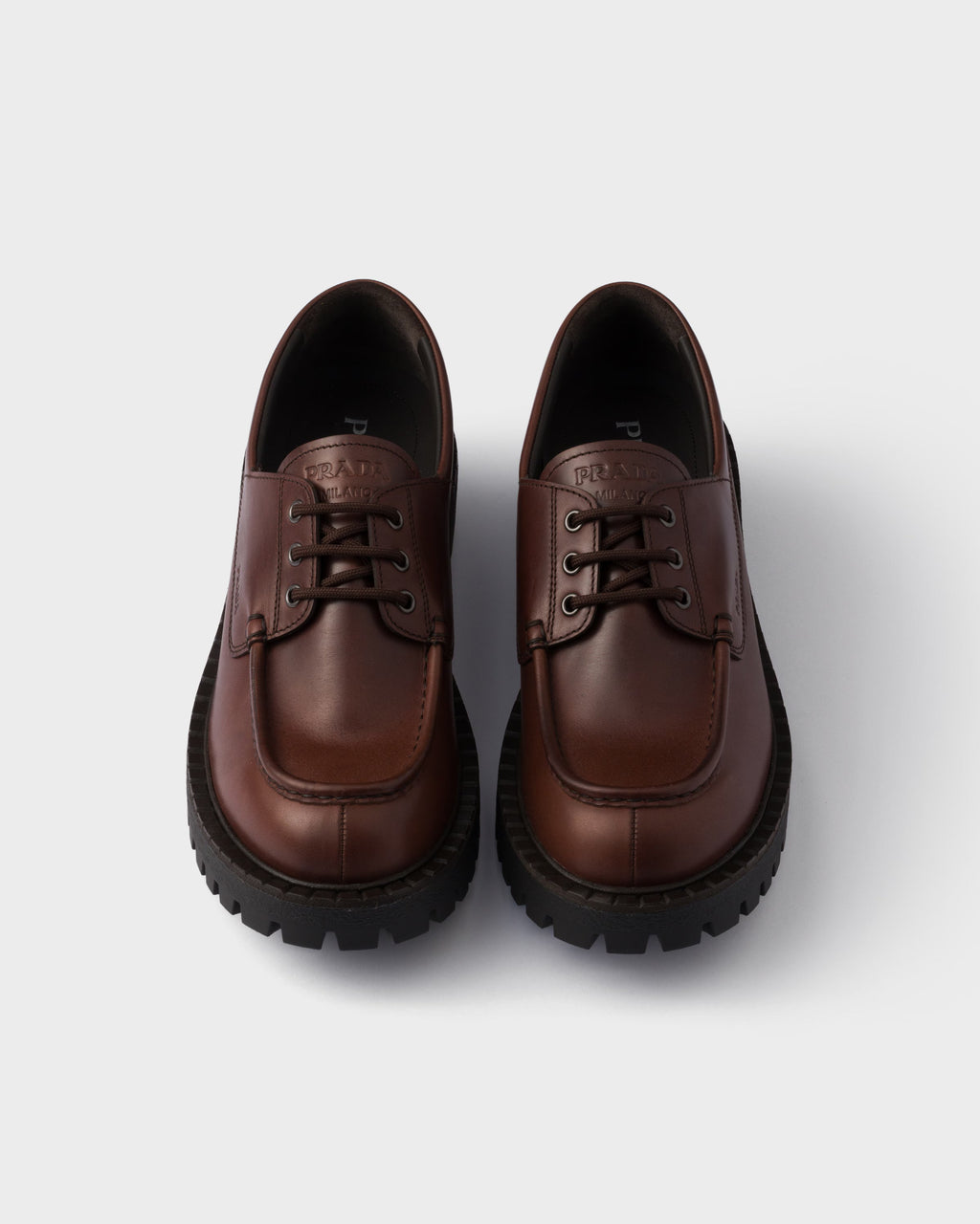 Laced leather loafers Ebony