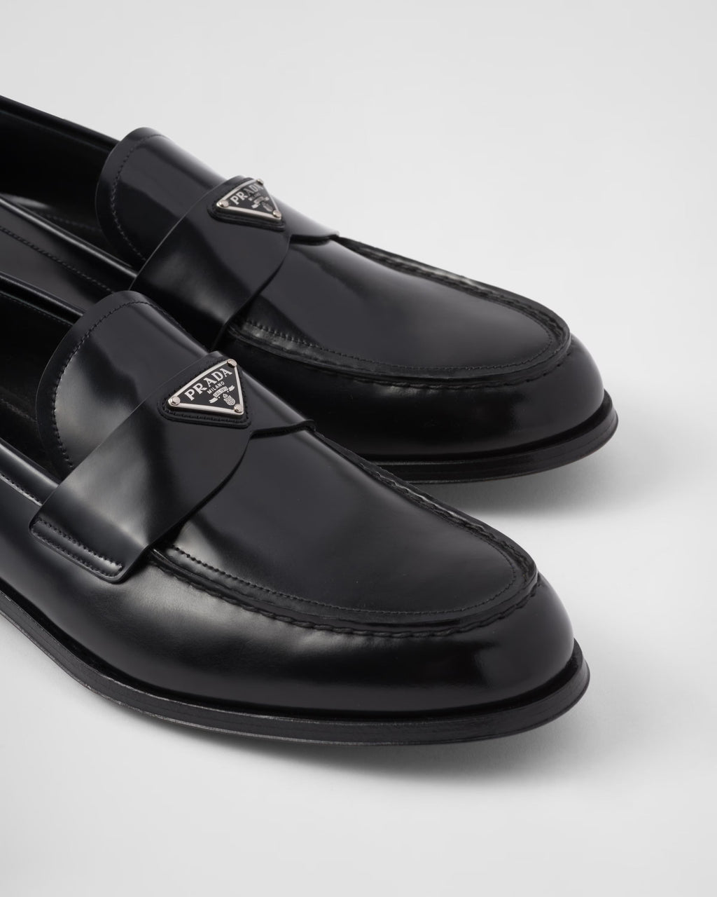 Brushed leather loafers