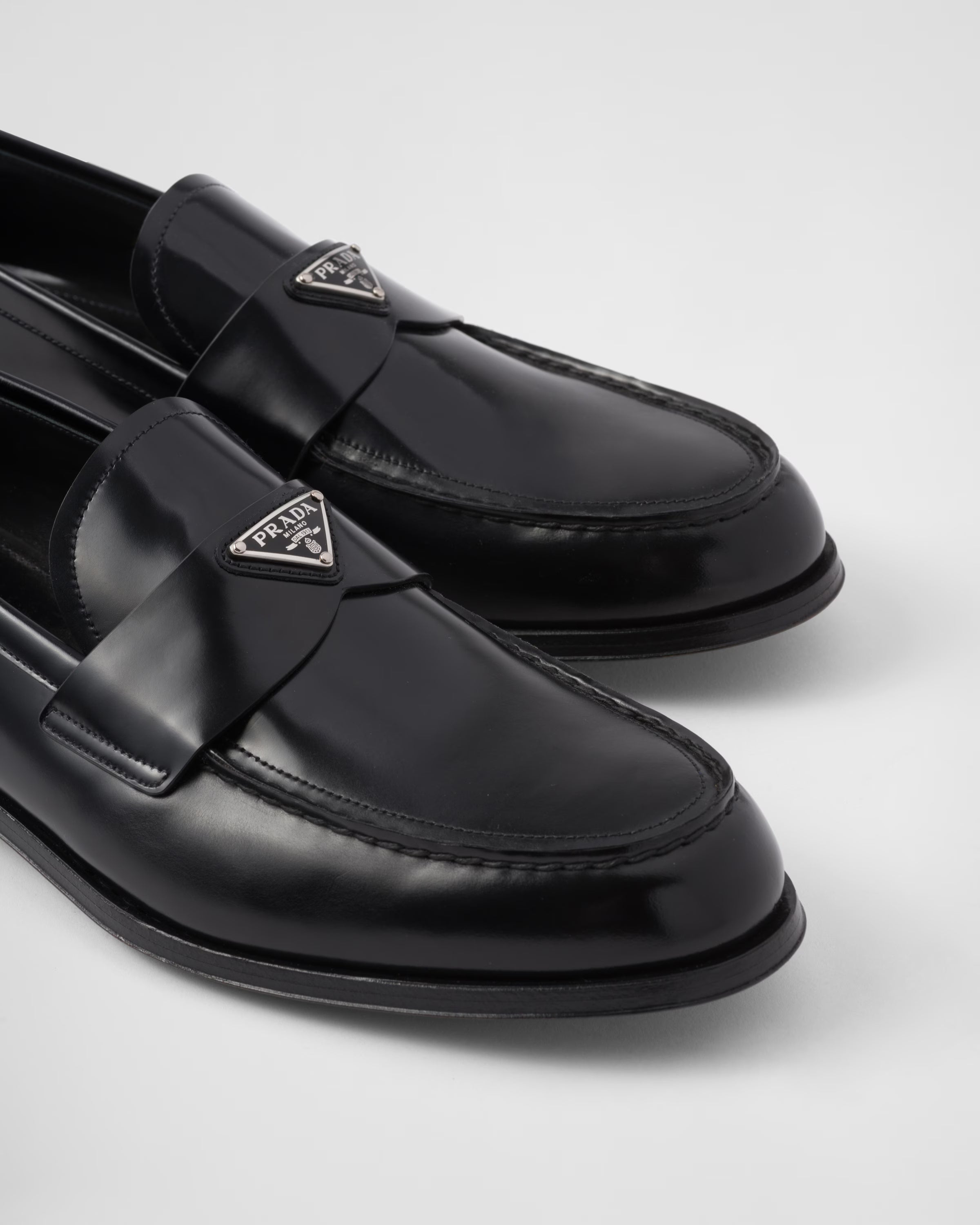 Brushed leather loafers