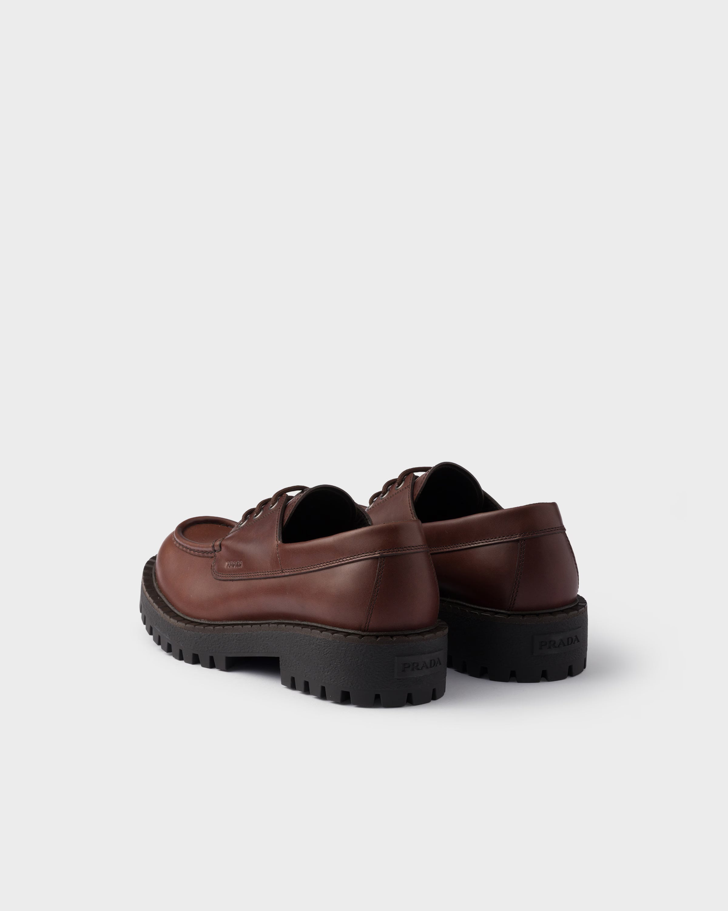 Laced leather loafers Ebony