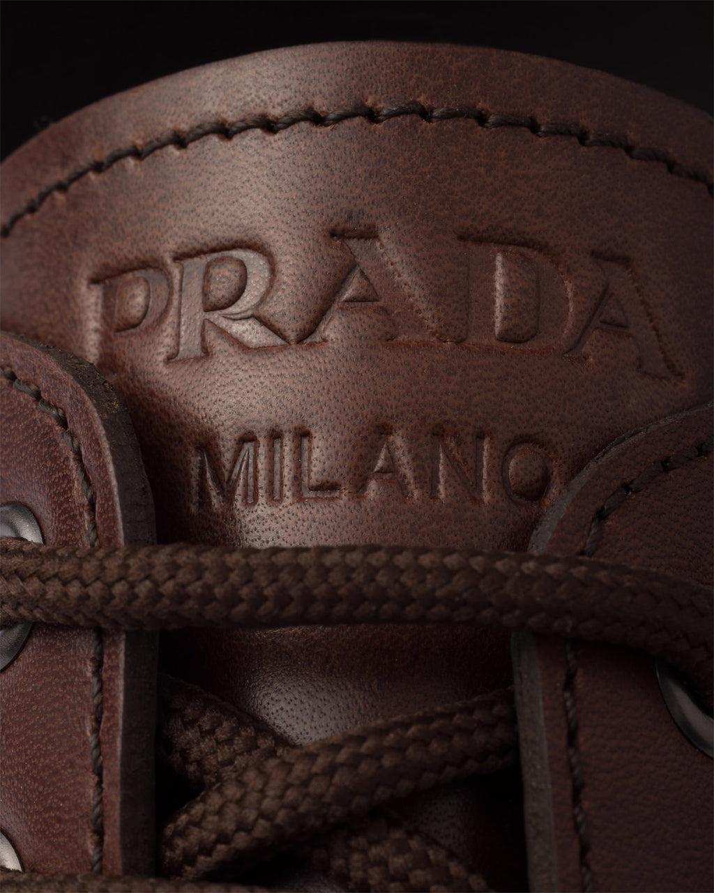 Laced leather loafers Ebony