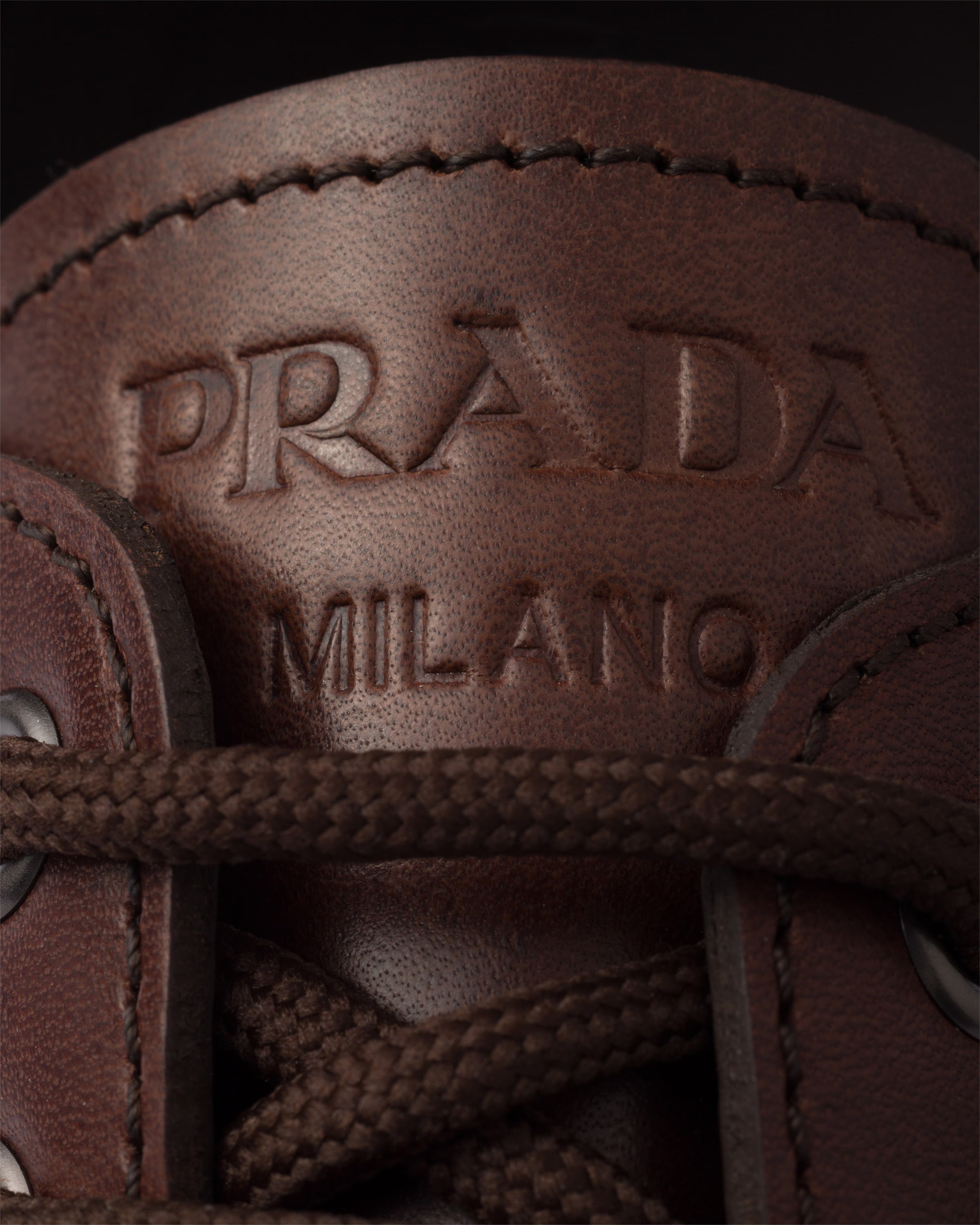 Laced leather loafers Ebony