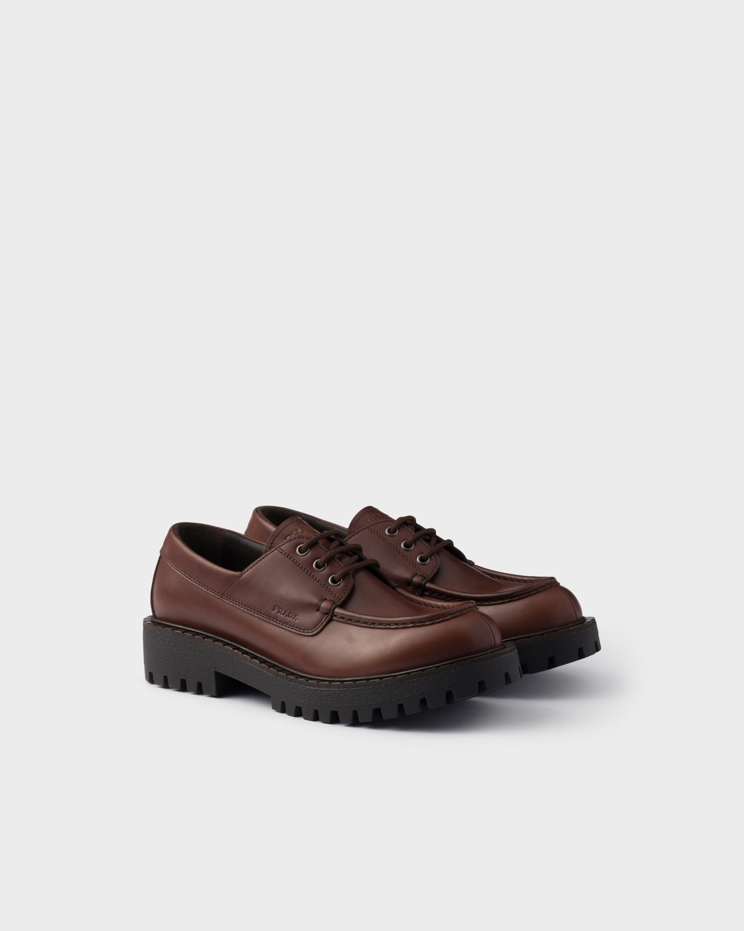 Laced leather loafers Ebony