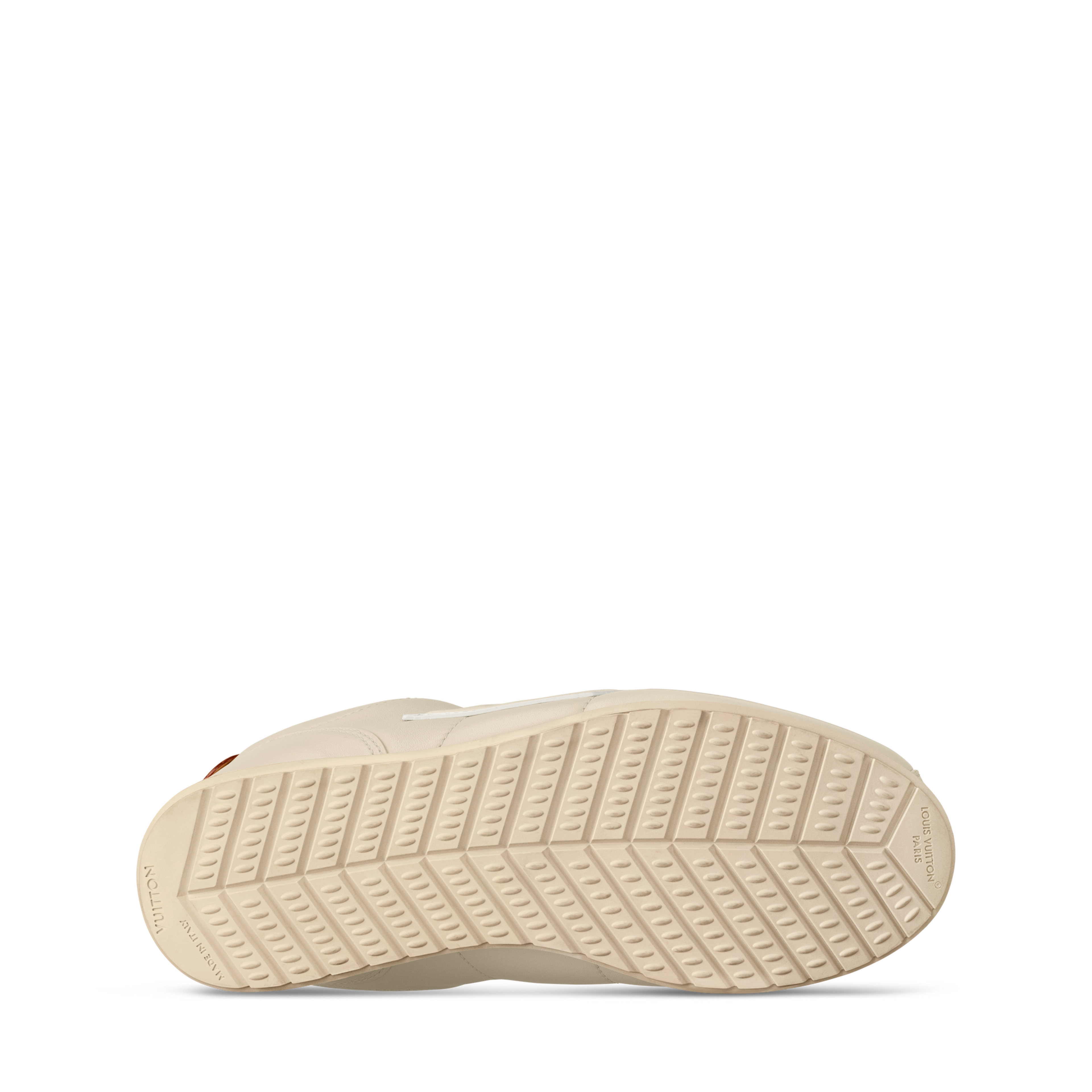 LV BUTTERSOFT sneaker outsole, beige rubber tread sole with textured pattern