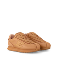 Tan leather LV Buttersoft sneakers with gold logo and lace-up design