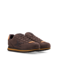 Dark brown LV BUTTERSOFT sneaker with side LV logo, tan trim, low-profile sole.