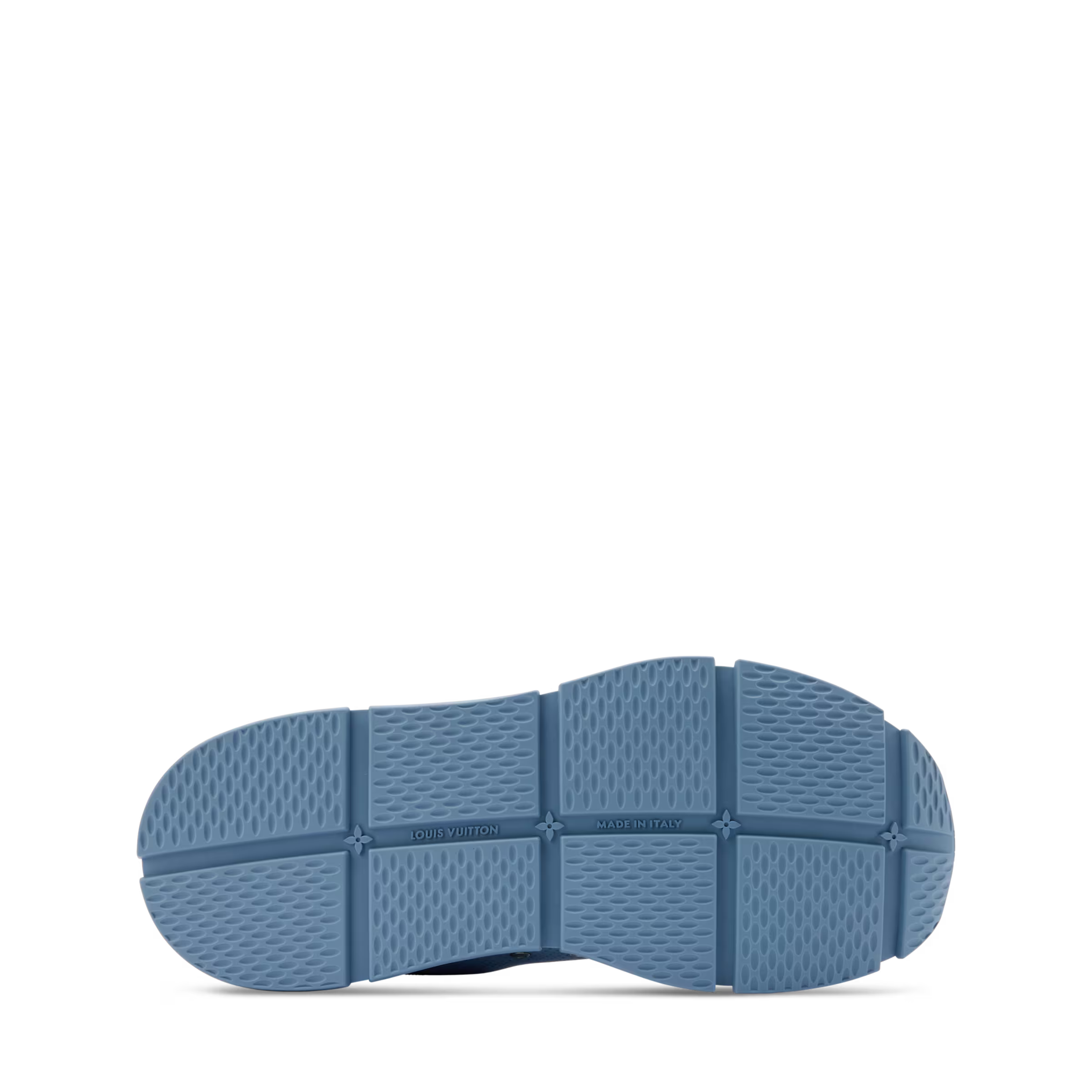 Light blue treaded rubber outsole for low-top sneakers