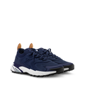 Louis Vuitton navy lace-up runner sneakers with white and dark rubber sole