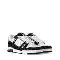 Black and white LV trainers with lace-up design and chunky white rubber sole