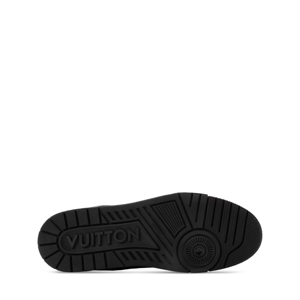 Black rubber outsole with VUITTON logo and tread pattern